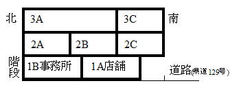 伊豆市熊坂にあるアパートの部屋割図