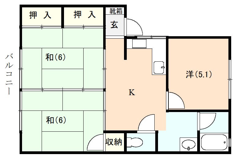 伊豆の国市田京にあるアパート3Kの間取り図